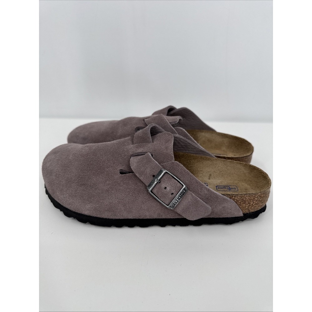 BIRKENSTOCK BOSTON SUEDE LEATHER CLOGS WOMENS Sz 37/6 Faded Purple Hippie Gorp - Picture 4 of 10